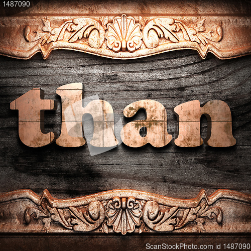 Image of Golden word on wood