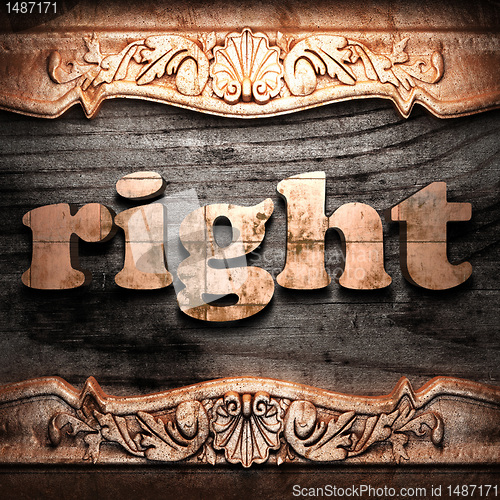 Image of Golden word on wood