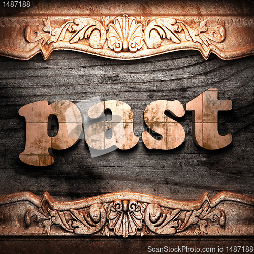 Image of Golden word on wood