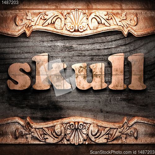 Image of Golden word on wood