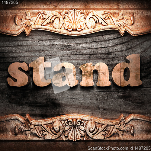 Image of Golden word on wood