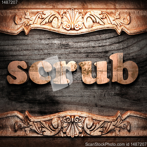 Image of Golden word on wood