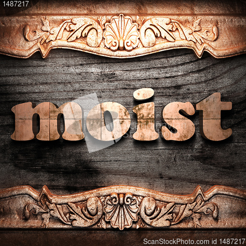 Image of Golden word on wood