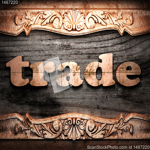 Image of Golden word on wood