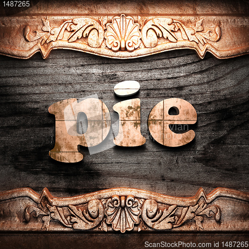 Image of Golden word on wood