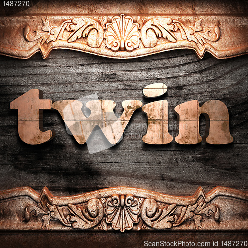 Image of Golden word on wood