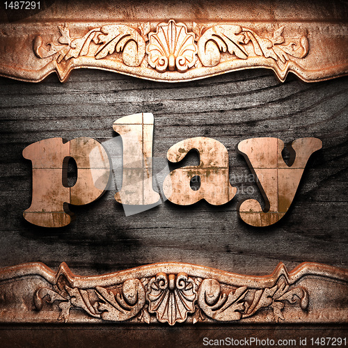 Image of Golden word on wood