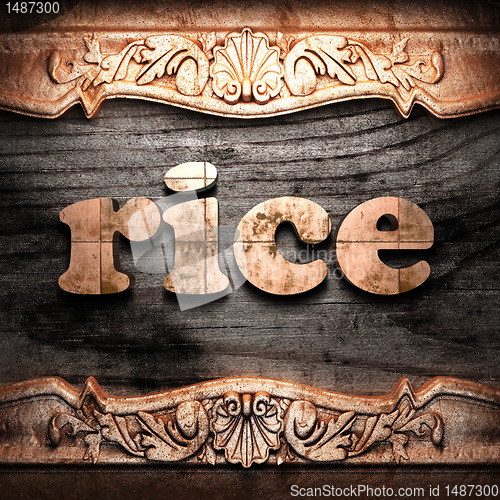 Image of Golden word on wood
