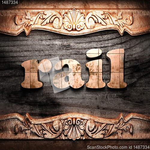 Image of Golden word on wood