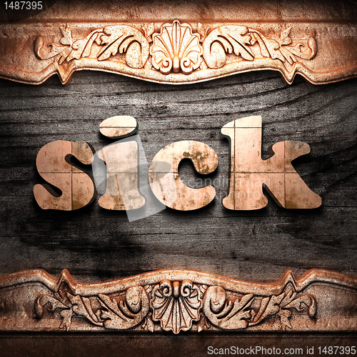 Image of Golden word on wood