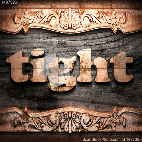 Image of Golden word on wood
