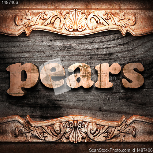 Image of Golden word on wood