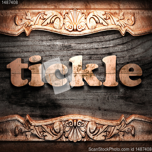 Image of Golden word on wood