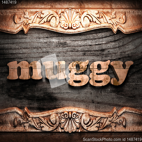 Image of Golden word on wood