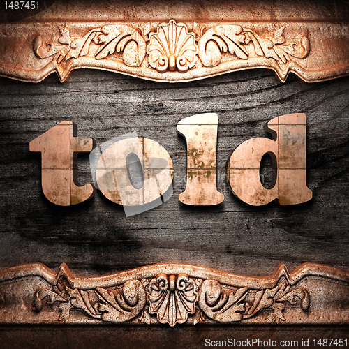 Image of Golden word on wood