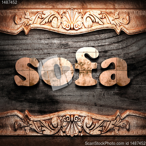 Image of Golden word on wood
