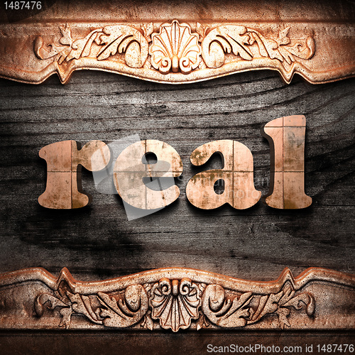 Image of Golden word on wood