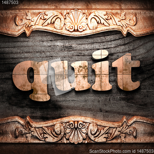 Image of Golden word on wood