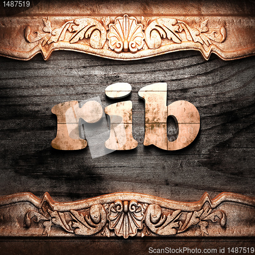 Image of Golden word on wood
