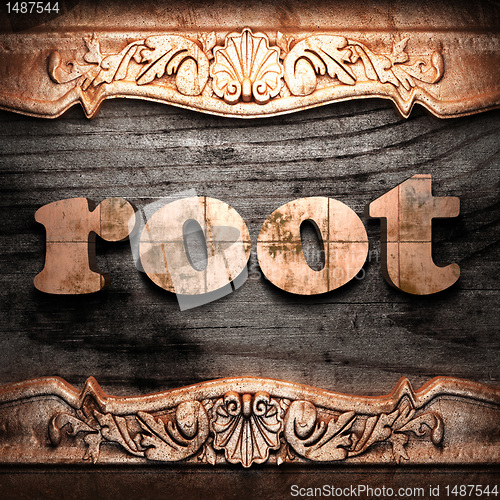 Image of Golden word on wood