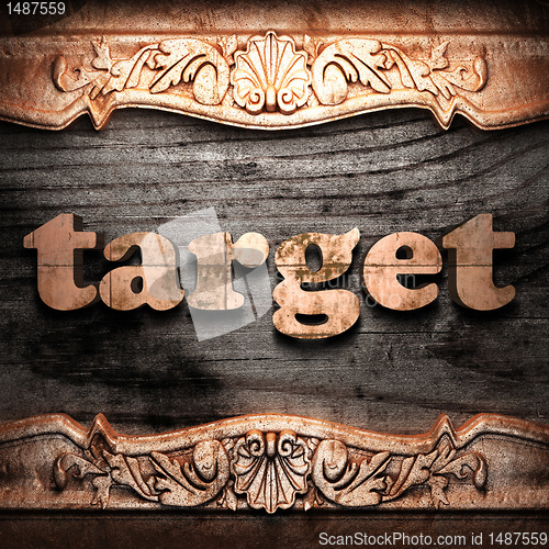 Image of Golden word on wood