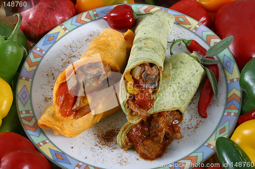 Image of meat and vegetable wrap