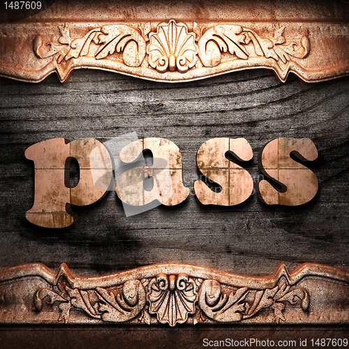 Image of Golden word on wood