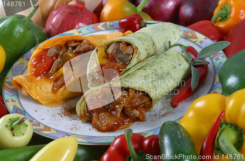 Image of meat and vegetable wrap