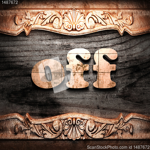 Image of Golden word on wood