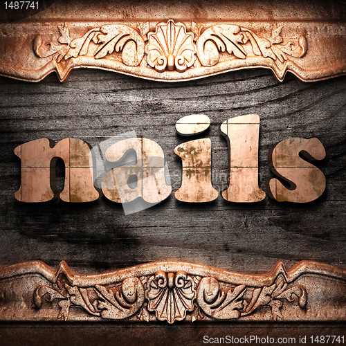 Image of Golden word on wood