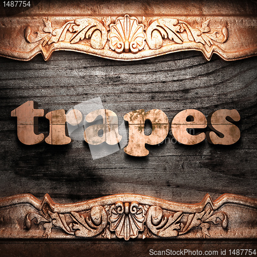 Image of Golden word on wood