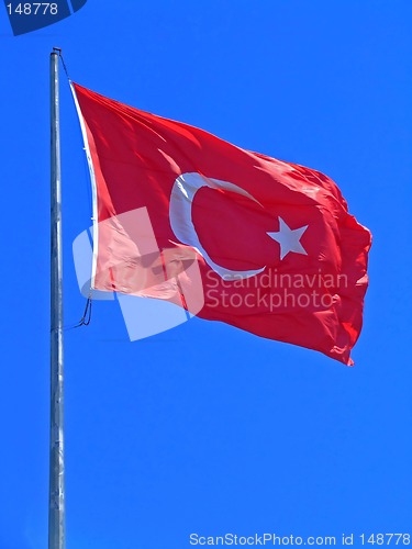Image of Turkish flag on wind