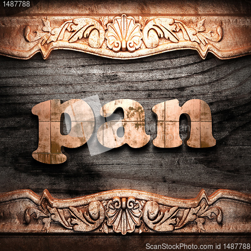 Image of Golden word on wood