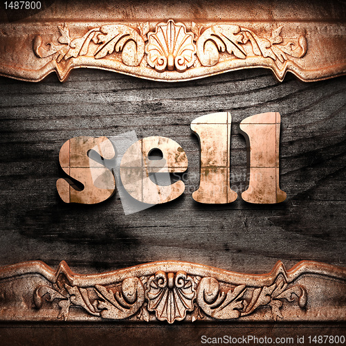 Image of Golden word on wood
