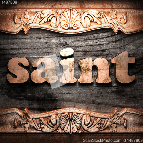Image of Golden word on wood