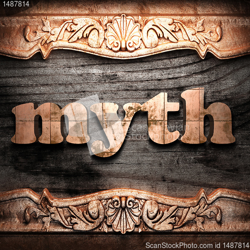Image of Golden word on wood