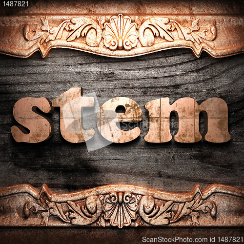 Image of Golden word on wood