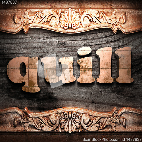 Image of Golden word on wood