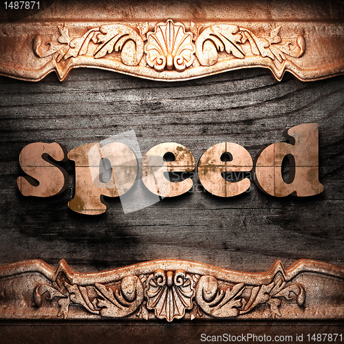 Image of Golden word on wood