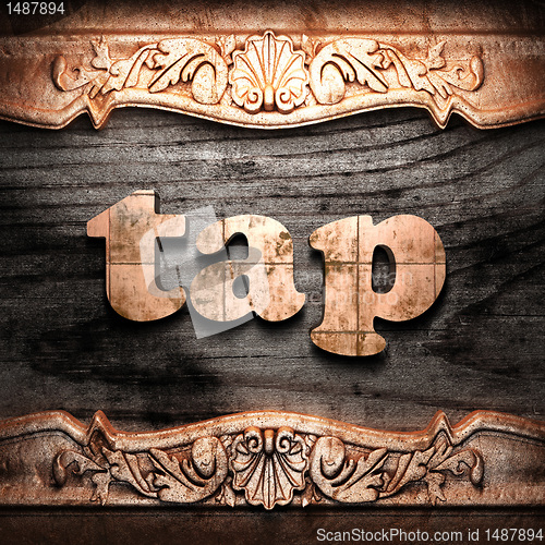 Image of Golden word on wood