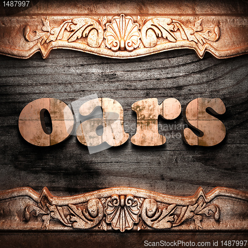 Image of Golden word on wood