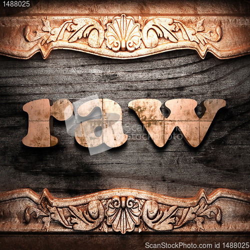 Image of Golden word on wood