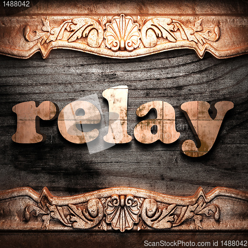 Image of Golden word on wood