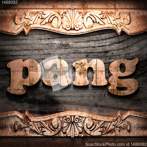 Image of Golden word on wood
