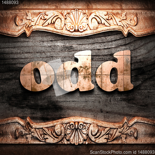 Image of Golden word on wood