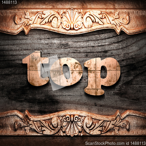Image of Golden word on wood