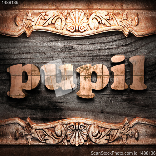 Image of Golden word on wood