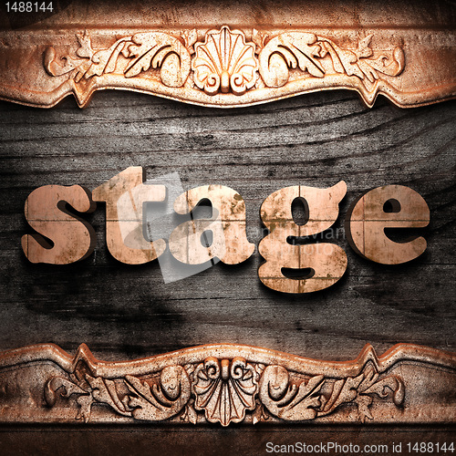 Image of Golden word on wood