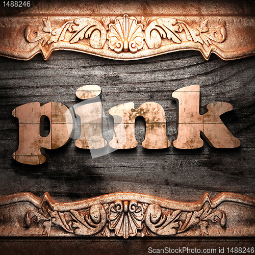 Image of Golden word on wood