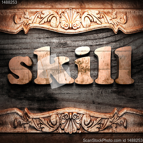 Image of Golden word on wood